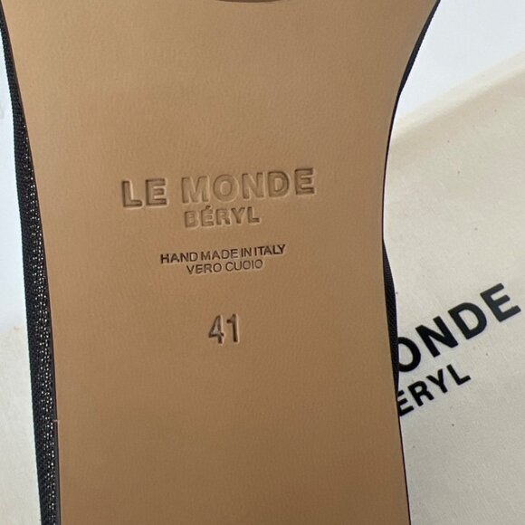 Le Monde Beryl Luna Mesh Slippers Black Ballet Flats Women Size 41 - Picture 7 of 15